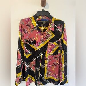 Apt.9 XL Women’s Beautiful Colored Blouse Black Mauve Mustard Button Up